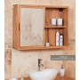 Mobel Oak Solid Oak Mirrored wall shelf unit