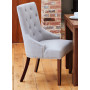 Walnut Accent Narrow Back Upholstered Dining Chair - Grey (Pack Of Two)
