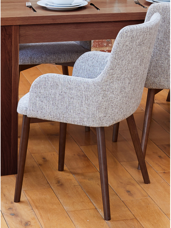 Walnut Light Grey Chair (Pack of two)