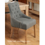 Oak Accent Upholstered Dining Chair - Slate (Pack Of Two)