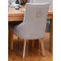 Oak Accent Narrow Back Upholstered Dining Chair - Grey (Pack Of Two)
