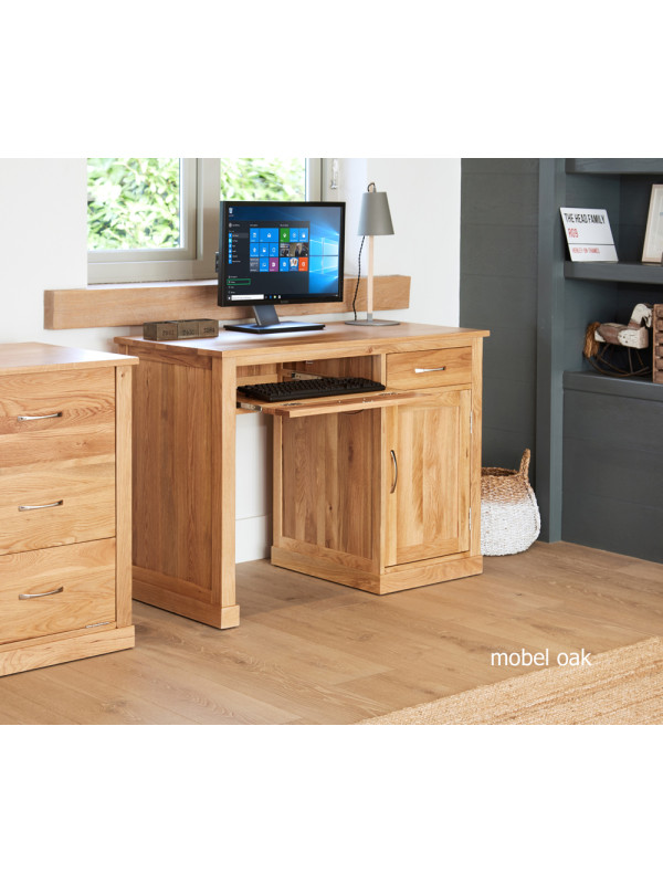 Mobel Oak Single Pedestal Computer Desk