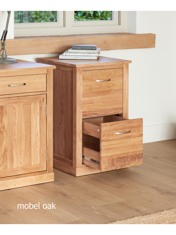 Mobel Oak Two Drawer Filing Cabinet