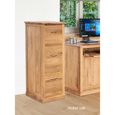 Mobel Oak 3 Drawer Filing Cabinet