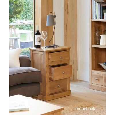 Mobel Oak Three Drawer Lamp Table