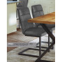 Vintage  Grey Leather Dining Chair (Pack of Two)