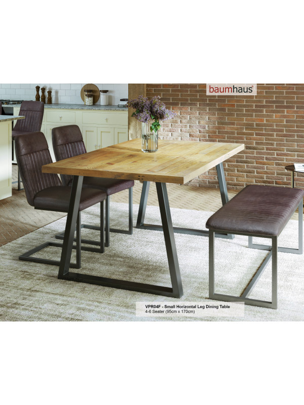 Urban Elegance - Reclaimed Table SMALL (Horizontal Leg / 95cm x 170cm top) 4-6 seater