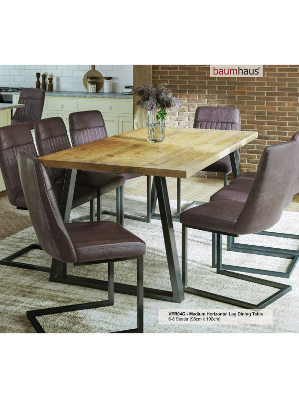 Urban Elegance - Reclaimed Table MEDIUM (Horizontal Leg / 95cm x 190cm top) 6-8 seater