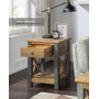 Urban Elegance - Reclaimed Lamp Table With Drawer