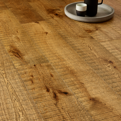 Boston Engineered Real Wood Oak Black Grain Stained UV Oiled with a Bandsawn Finish