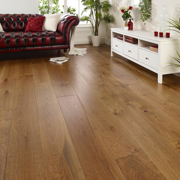 Oxford Engineered Real Wood Oak Cognac Brushed Lacquered