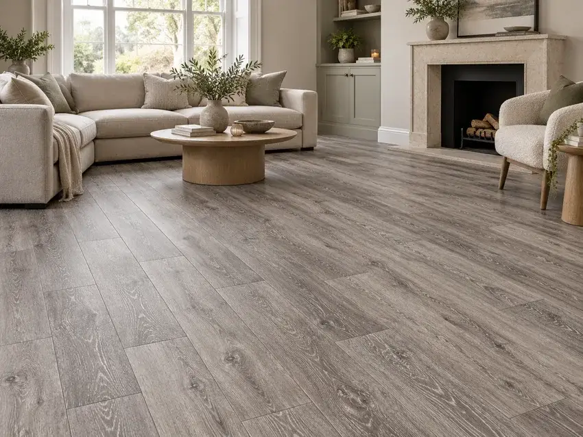 Oak-effect SPC flooring room visualisation
